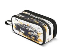 Trousse à crayons Monster Truck gris cool de grande capacité avec 3 compartiments pour garçons et filles