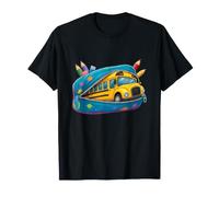 Trousse à Crayons Motif Bus Scolaire Jaune T-Shirt