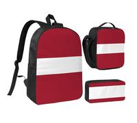 Trousse à crayons motif drapeau de la Lettonie 43,2 cm, joli imprimé, tissu Oxford durable.