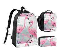 Trousse à crayons motif flamant rose de 43,2 cm, avec imprimé mignon, tissu Oxford durable.