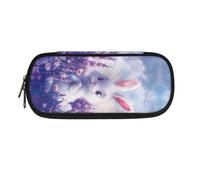 Trousse à crayons motif tracteur cool pour enfants de 5 à 12 ans, motif drapeau américain, trousse à crayons noire avec fente pour stylo, trousse à crayons pour filles de grande capacité, Lapin