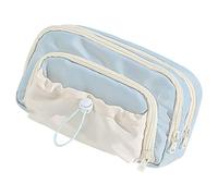 Trousse à crayons multicouche de grande capacité pour organiser les marqueurs et les accessoires, trousse à crayons multicouche avec design esthétique pour fournitures scolaires d'art, bleu, Beauté de