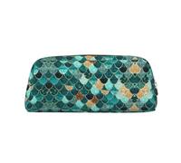 Trousse à crayons multifonction avec imprimé écailles de poisson sirène pour l'école, le bureau et les voyages, doré, Taille unique, Cartable