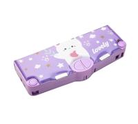 Trousse à Crayons Multifonction, boîte de Rangement en ABS Mignonne pour Taille-Crayon, horaire, Fournitures Scolaires, Anniversaire Parfait pour Les, 9,9 x 24,8 x 3,6 cm, Ours Violet, Refer