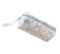Trousse à crayons multifonction de grande capacité - 19 x 8 x 7 cm - Trousse de maquillage de voyage pour fille et femme avec nœud papillon