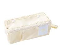 Trousse à crayons multifonction de grande capacité en toile, pochette de rangement pour maquillage, pour fille et femme, portable pour l'écriture, Beurre