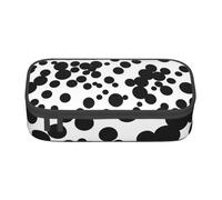Trousse à crayons noire et blanche à gros pois, design portable, trousse de maquillage de voyage pour femme, sac à main, Noir , Taille unique, Trousse de maquillage