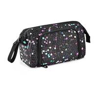 Trousse à crayons noire et pêche à fausses paillettes de grande capacité avec fente pour adultes pour homme