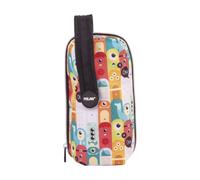 Trousse à crayons ovale multi-pliée avec 4 étuis à crayons MILAN ALIENS, multicolore