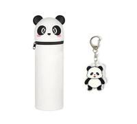 Trousse À Crayons Panda 1 Pièce Et Porte-Clés Panda 1 Pièce, Papeterie Mignonne, Trousse À Crayons Animal En Silicone, Trousse À Crayons Rétractable
