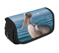 Trousse à crayons pélican oiseau bleu mer trousse à crayons portable organisateur de bureau marqueur stylo trousse double fermeture éclair sac de rangement style, taille unique, Style :, Taille unique