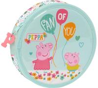 Trousse à crayons Peppa Pig Cosy corner rond bleu clair (18 pièces)