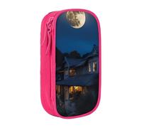 Trousse à crayons pleine lune dans la nuit, sac de rangement, boîte à crayons de grande capacité, trousse à stylos portable avec fermeture éclair