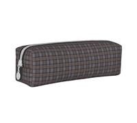 Trousse à Crayons Pochette à Crayons cylindrique portative avec Pochette à cosmétiques en Cuir à Fermeture éclair,Plaid Tartan Outlander Fraser