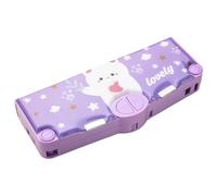 Trousse à crayons pop-up avec boutons, motif ours de dessin animé Kawaii, trousse multifonction avec compartiments, calendrier, taille-crayon et ciseaux, trousse à crayons pour enfants, filles
