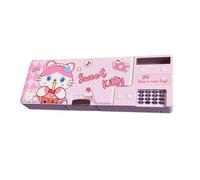Trousse à crayons pop-up multifonction avec calculatrice intégrée, design ABS spacieux, 3,3 cm, support d'école, rangement sécurisé pour stylos, papeterie, Chaton, Refer to description, Unisexe