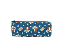 Trousse à crayons Popcorn Movie Tickets - Avec fermeture éclair - En toile - Bleu - Pour étudiants, école, bureau
