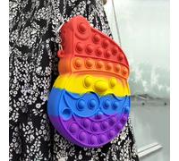 Trousse À Crayons Popeits Arc-En-Ciel, Sac De Rangement De Papeterie Sensorielle En Silicone Simple, Anti-Stress Pour Jouets Fidget Pour Enfants