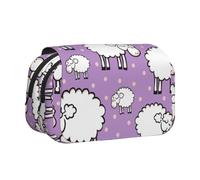 Trousse à Crayons Portable à Double Couche avec Motif de Mouton Mignon