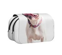 Trousse à Crayons Portable à Double Couche, Motif Bouledogue français, Motif Chien Curieux et Heureux