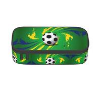 Trousse à crayons portable avec ballon de football - Pour l'école, le bureau, Noir , Taille unique, Cartable