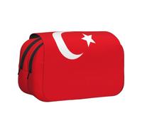 Trousse à crayons portable avec imprimé drapeau de la Turquie - Trousse de toilette multi-usage - Grande capacité - Usage quotidien