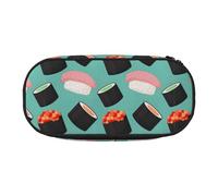 Trousse à crayons portable de grande capacité avec motif imprimé de nourriture sushi pour étudiants, adolescents et adultes, Noir , Taille unique, Organiseur de sac