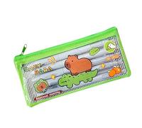 Trousse à crayons portable mignonne avec grande capacité de rangement en peluche douce avec fermeture éclair et fermeture éclair pour étudiants, Crocodile Capybara, Consulte la descripción, Voir