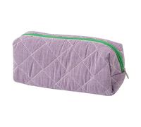 Trousse à crayons pour bureau, université, école, sac de rangement - Boîte de rangement - Trousse de maquillage - Esthétique - Jolie trousse à stylos pour filles, garçons, enfants (carreaux violet)