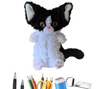 Trousse à crayons pour chat - Trousse à crayons en peluche multifonctionnelle | Trousse à crayons de chat allemand audit de haut - Trousse à crayons, Noir, Consulte la descripción, Voir description