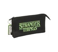 Trousse à crayons pour enfants - safta - Stranger Things - 22x3x12 cm - Polyester résistant - 3 compartiments