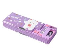 Trousse à crayons pour filles avec calculatrice, taille-crayon, boîte de papeterie, organisateur de papeterie multifonction, papeterie unique, meilleur coffret cadeau de rentrée scolaire pour filles e