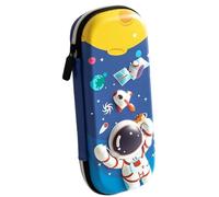 Trousse à crayons pour filles, sac de rangement 3 couches 3D motif chat astronaute, accessoire mignon pour stylos, fournitures de papeterie, guide de description des fournitures de papeterie, règle de