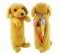 Trousse à crayons pour garçons, 3D en peluche pour chien, trousse à crayons BB FUNHOUSE en forme d'animal doux de dessin animé pour fournitures scolaires, filles et étudiants, Golden Retriever