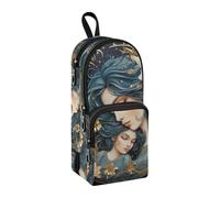 Trousse à crayons pour mère et fille, grande capacité avec compartiment pour étudiants, cartable, papeterie, marqueur, école, bureau, travail, Mère fille fleurs étoiles, Taille unique, Mallette