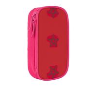 Trousse à crayons pratique avec imprimé drapeau du Maroc multi-compartiments pour bureau, voyage, école, art quotidien, rose, Taille unique, Poche de rangement