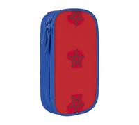 Trousse à crayons pratique avec imprimé drapeau du Maroc multi-compartiments pour bureau, voyage, école, art quotidien, bleu, Taille unique, Poche de rangement