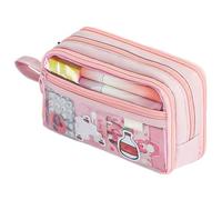 Trousse à crayons qui peut se fermer avec une fermeture à glissière | transparente Pour Voyages, École, Bureau, Fac rt, Papeterie