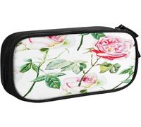 Trousse À Crayons Red Bloom Roses Blossom, Grande Capacité Grande Pochette Porte-Stylo