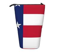 Trousse à crayons rétractable verticale avec drapeau de l'État du Texas, sac de rangement quotidien pour l'école, le bureau, le maquillage
