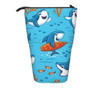 Trousse à crayons rétractable verticale en forme de baleine sous-marine - Rangement quotidien pour l'école, le bureau, le maquillage