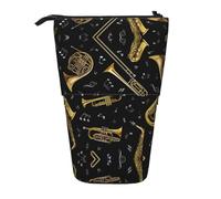 Trousse à crayons rétractable verticale pour instruments de musique, facile à utiliser, taille réglable selon les besoins, Noir , Taille unique, Cartable