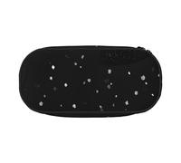 Trousse à crayons réutilisable avec impression scintillante noire et élégante pour étudiants et étudiants, Noir , Taille unique, Organiseur de sac