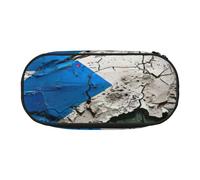 Trousse à crayons réutilisable avec motif drapeau de Porto Rico - Pour l'école - Pour stylos et maquillage - Accès facile, Noir , Taille unique, Organiseur de sac