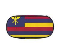 Trousse à crayons réutilisable avec motif drapeau du royaume d'Hawaï pour étudiants - Accès facile, Noir , Taille unique, Organiseur de sac