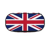 Trousse à crayons réutilisable avec motif drapeau du Royaume-Uni pour étudiants, stylos et produits de toilette faciles d'accès, Noir , Taille unique, Organiseur de sac