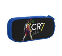 Trousse À Crayons Ronaldo Signature Football Pour Étudiants,Sac À Stylos Classique,Grand Rangement,Étuis À Cosmétiques Scolaires,Mode - Type Bleu