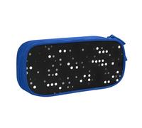 Trousse à crayons ronde noire avec imprimé à pois, fournitures pour étudiants, enseignants, polyvalents, bleu, Taille unique, Ensemble cartable