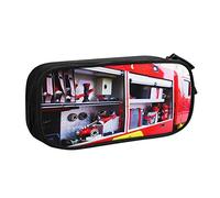 Trousse à crayons rouge avec camion de pompiers de grande capacité pour garçons, filles, étudiants