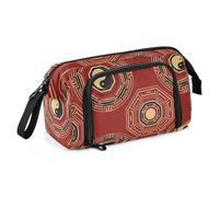 Trousse à crayons rouge de grande capacité avec motif de culture chinoise Bagua - Multifonctionnelle - Pour les estuches de Preppy College